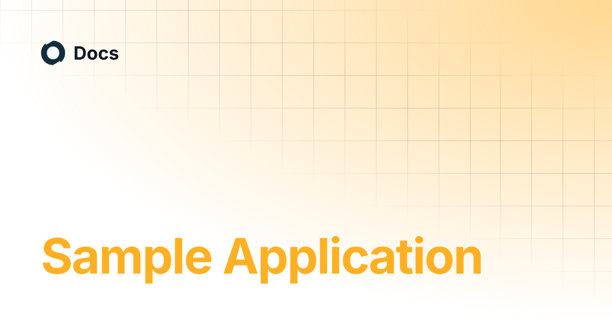 Sample Application | Docs