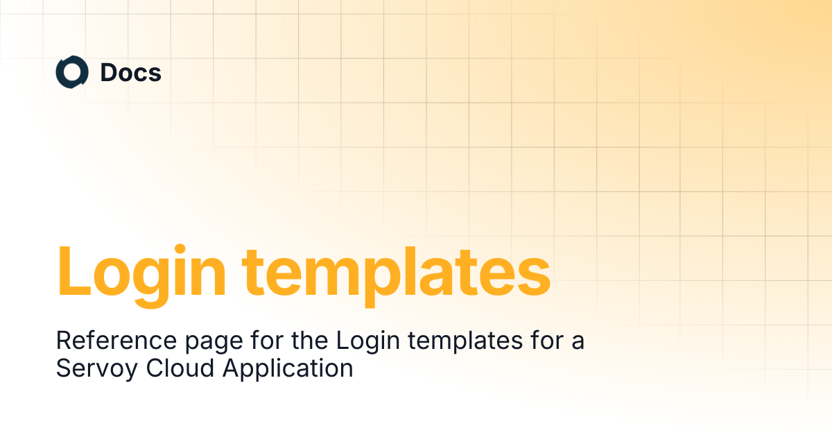 Login templates | Docs