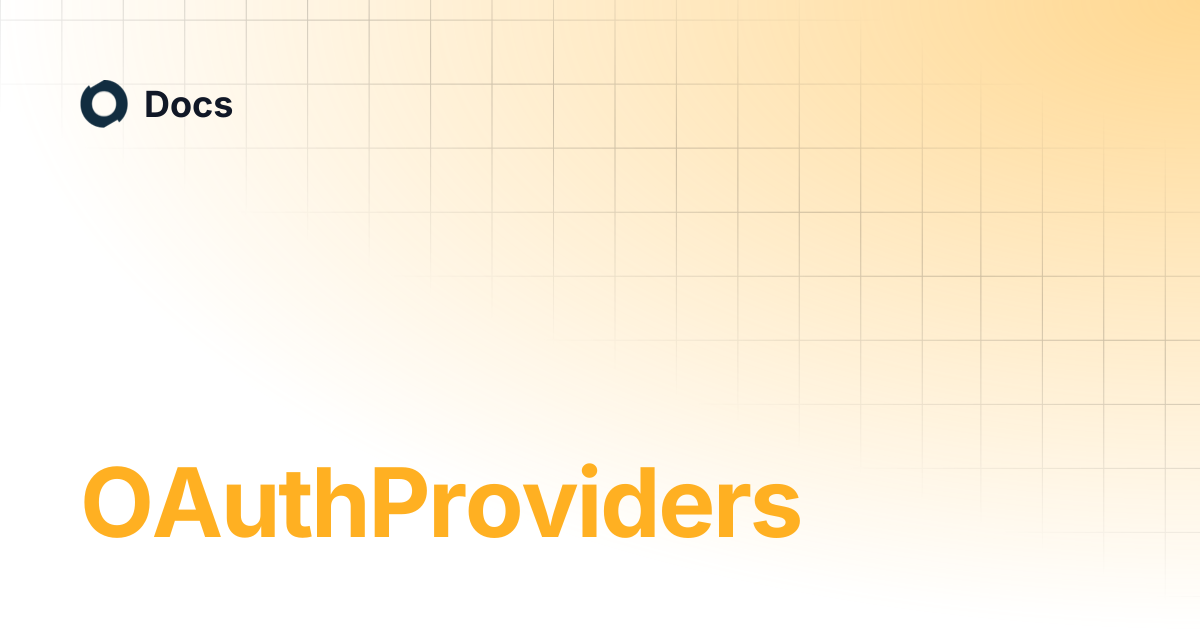 OAuthProviders | Docs