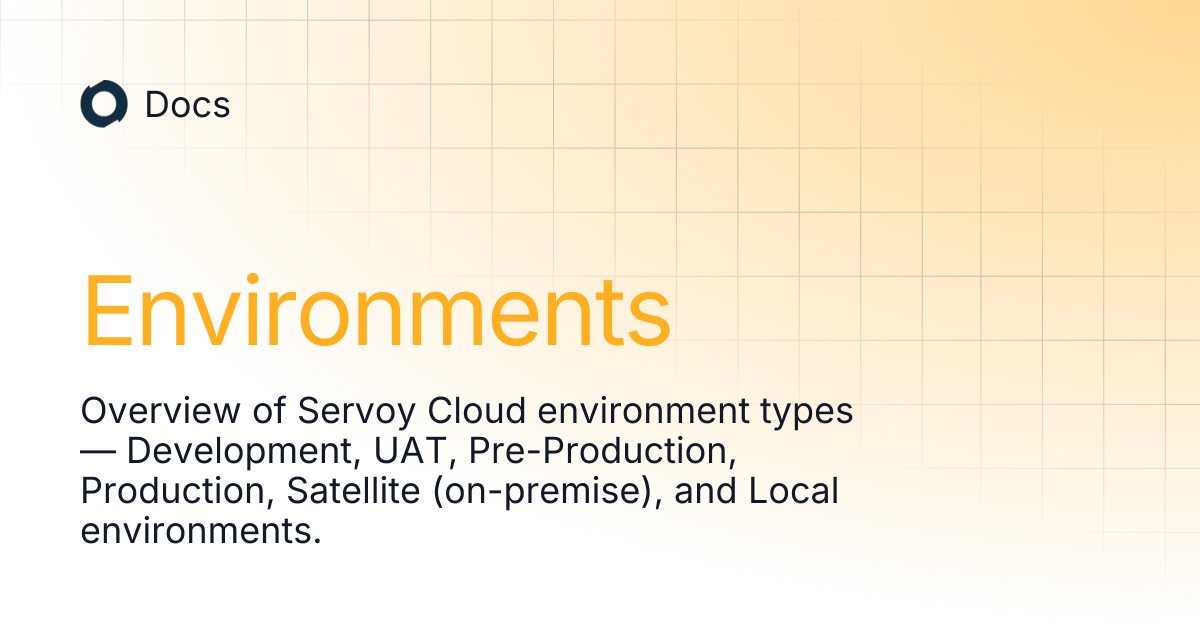 Environments | Docs