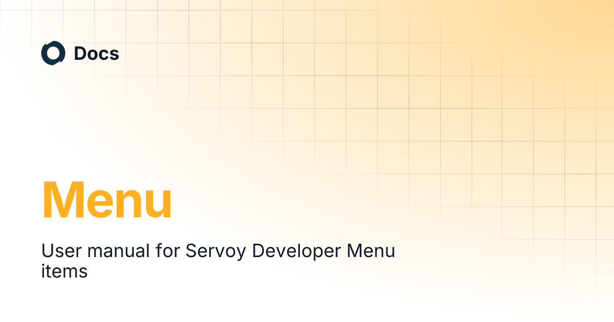 Menu | Docs