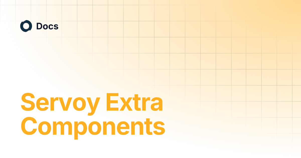Servoy Extra Components | Docs